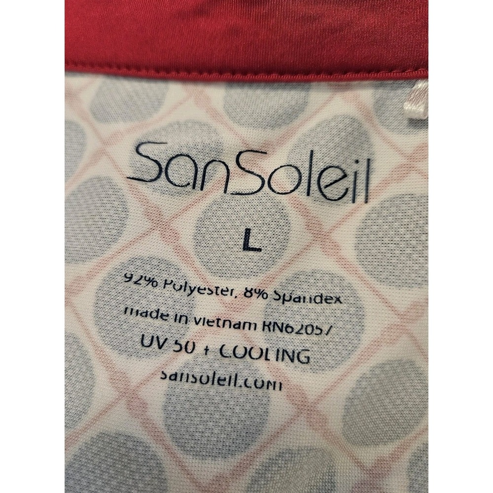 San Soleil 1/4 Zip Cooling Golf Print Top L 1/4 Zip Pullover Womens UPF 50 - Picture 6 of 6